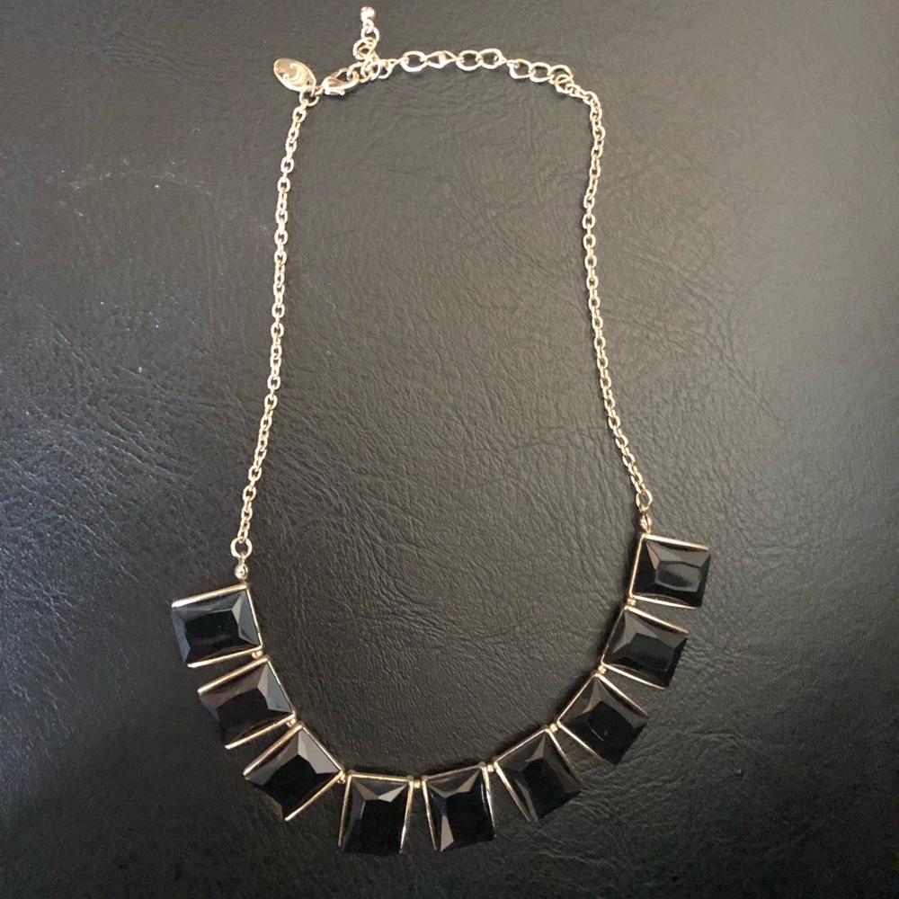 Black Rectangle Statement Necklace